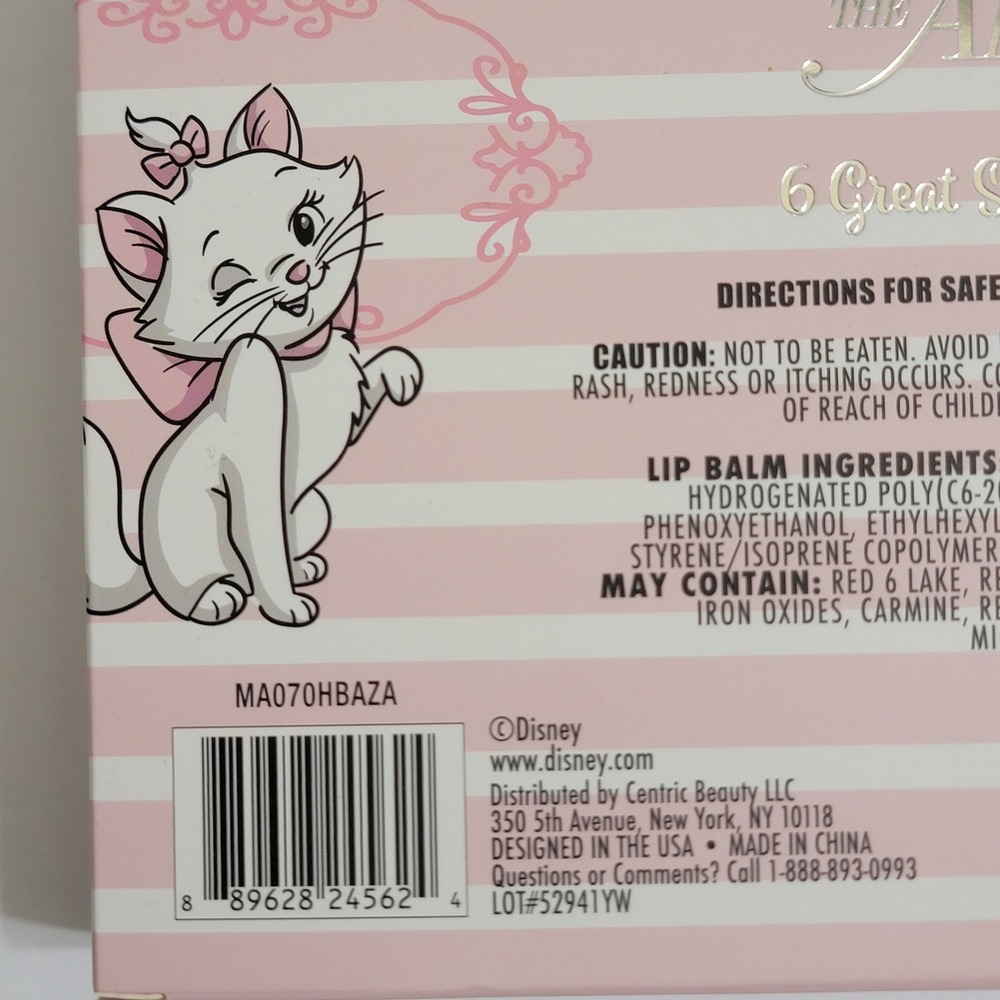 NIB Disney The Aristocats 6 Scented Lip Balms Set Marie Duchess Marie Kitten - Picture 6 of 7